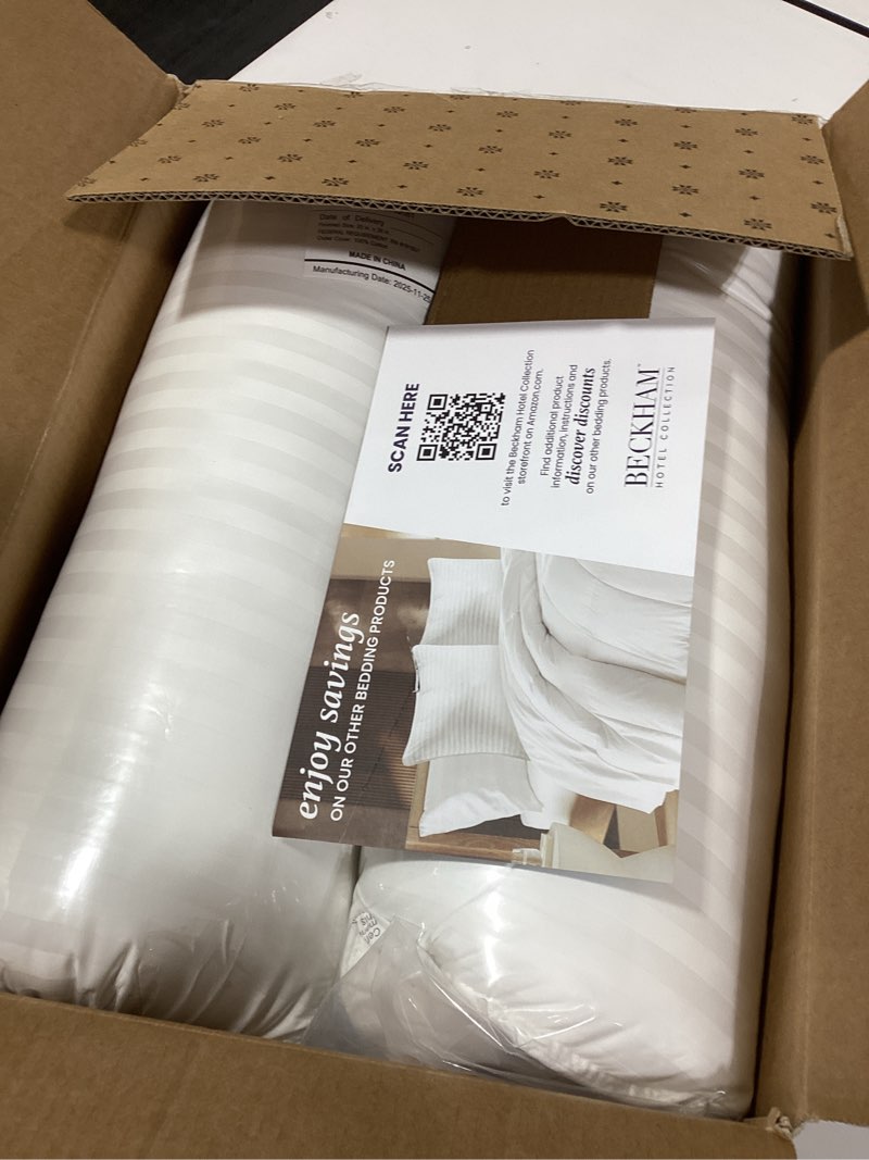 Condition photo showing New/Like New for beckham hotel collection bed pillows king size set of 2 - down alternative pillow for back, stomach or side sleepers king white