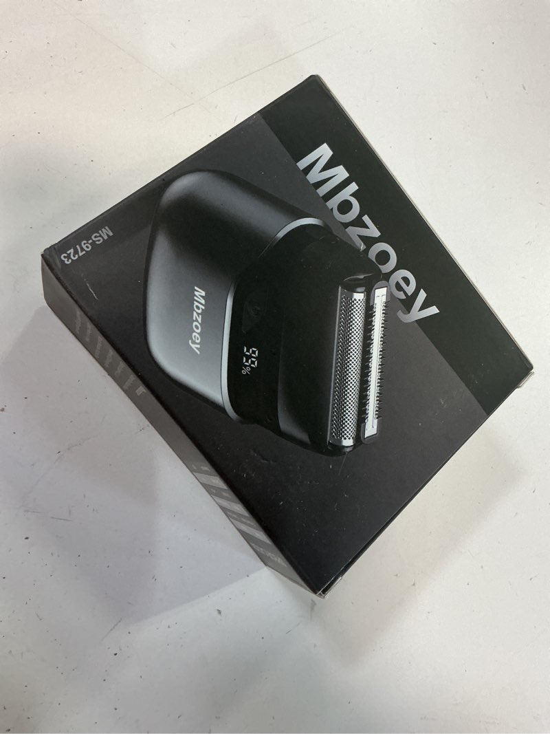 Condition photo showing New/Like New for Mbzoey Electric Foil Shavers for Men: Mini Electric Razor for Face - IPX7 Waterproof Cordless Razor with LED Display & Fast Charge - Micro-Comb Technology & Precision Blades Sanded Grey