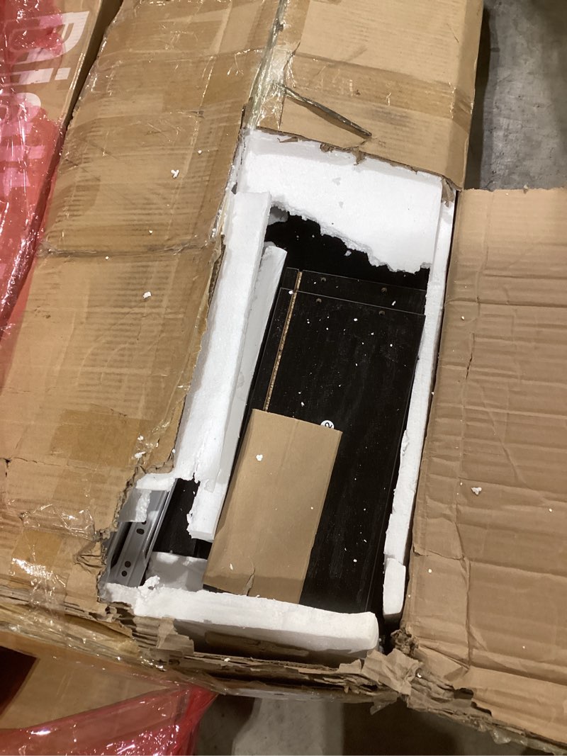 Condition photo showing As Is for GarveeHome 7 Drawer Dresser for Bedroom, 54 in Wide Dresser, Chest of Drawers, Wooden Dressers Chest with Clothes Storage Cabinet, Drawer Organizer for Bedroom, Living Room, Hallway, Black Black 15.8"D x 54"W x 29"H (7 Drawers)