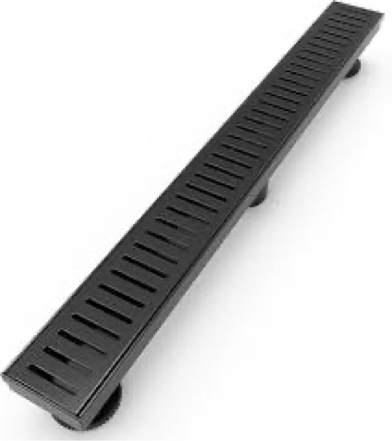 WEBANG 24 Inch Linear Shower Drain Rectangular Floor Drain with Accessories Rainline Pattern Cover G