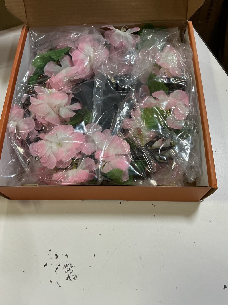 Condition photo showing New/Like New for pink cherry blossom decor light?7.9ft 80led cherry blossom branches light battery-operated with timer for indoor wall bedroom party - artificial bendable flower garland for easter spring decor 90 leds cherry blossom vine light
