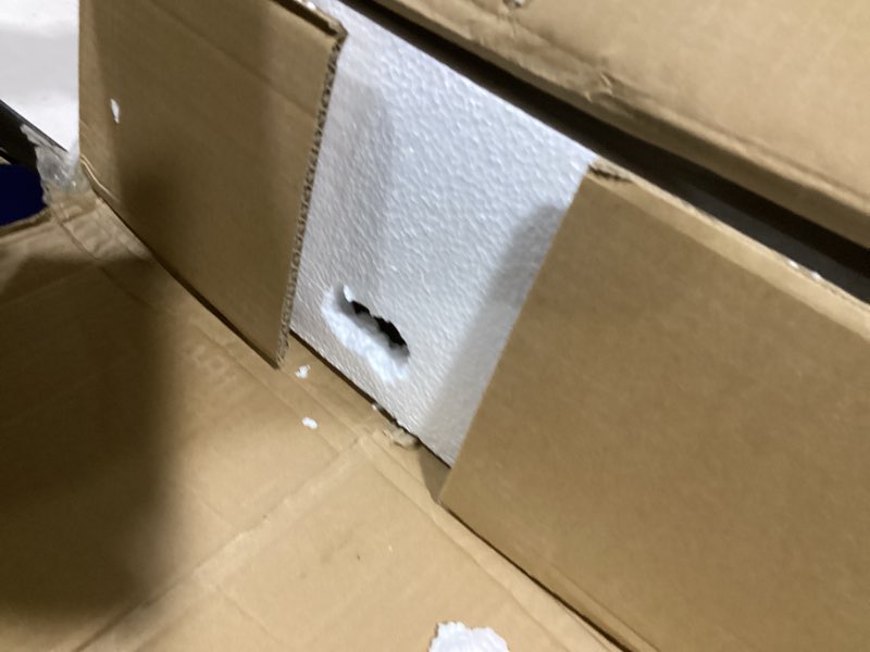 Condition photo showing Good Condition for Clikuutory Modern Black 71 inch Metal TV Stand with LED Lights and Power Outlets for 50 60 65 70 75 80 Inch TVs, 3 Tier Television Stands with Entertainment Center and Storage for Living Room, Bedroom 71"W x 15.4"D x 20.3"H Black