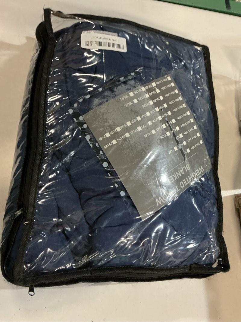 Condition photo showing Good Condition for yescool weighted blanket for adults (15 lbs, 48" x 72", blue) cooling heavy blanket for sleeping perfect for 140-160 lbs, twin size breathable blanket with premium glass bead, machine washable blue 48x72-15 lbs