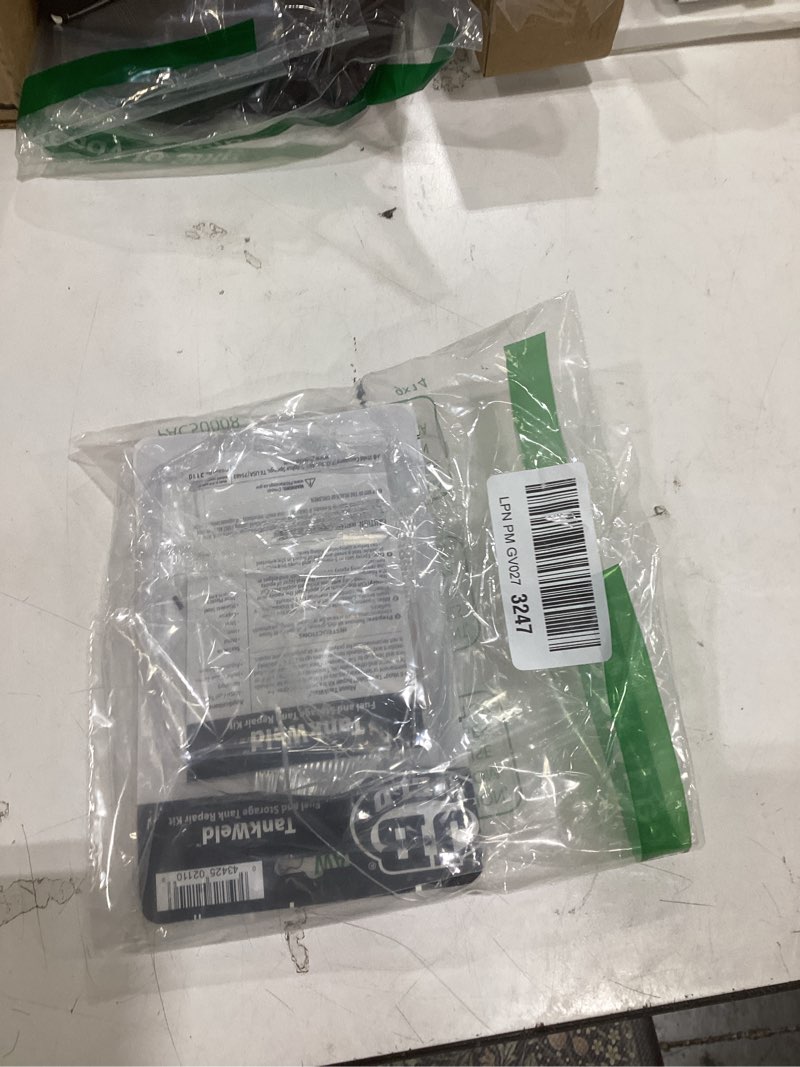 Condition photo showing As Is for j-b weld 2110 metal fuel tank repair kit, gray