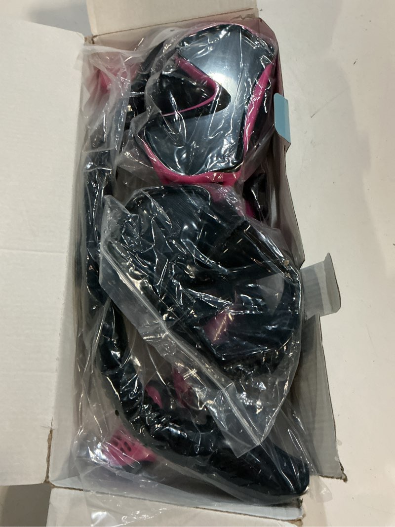 Condition photo showing Good Condition for snorkeling gear for adults, dry-top snorkel set scuba diving mask, 180°panoramic wide view professional snorkeling gear breathing freely snorkel mask (black+pink)