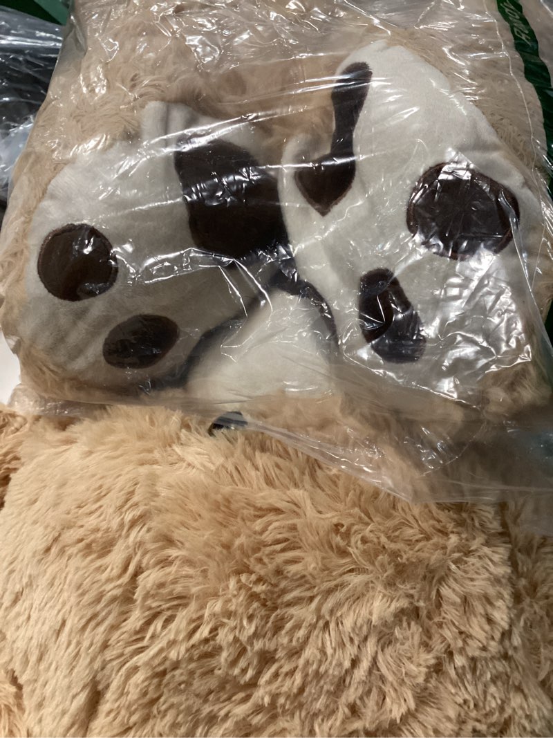 Condition photo showing Good Condition for maogolan giant teddy bear stuffed animal, 39" large tan teddy bear plush toy with cute bow tie & footprints, soft sunggle bear plushies gift for kids grilfriend wife on christmas birthday baby shower brown 39 inches
