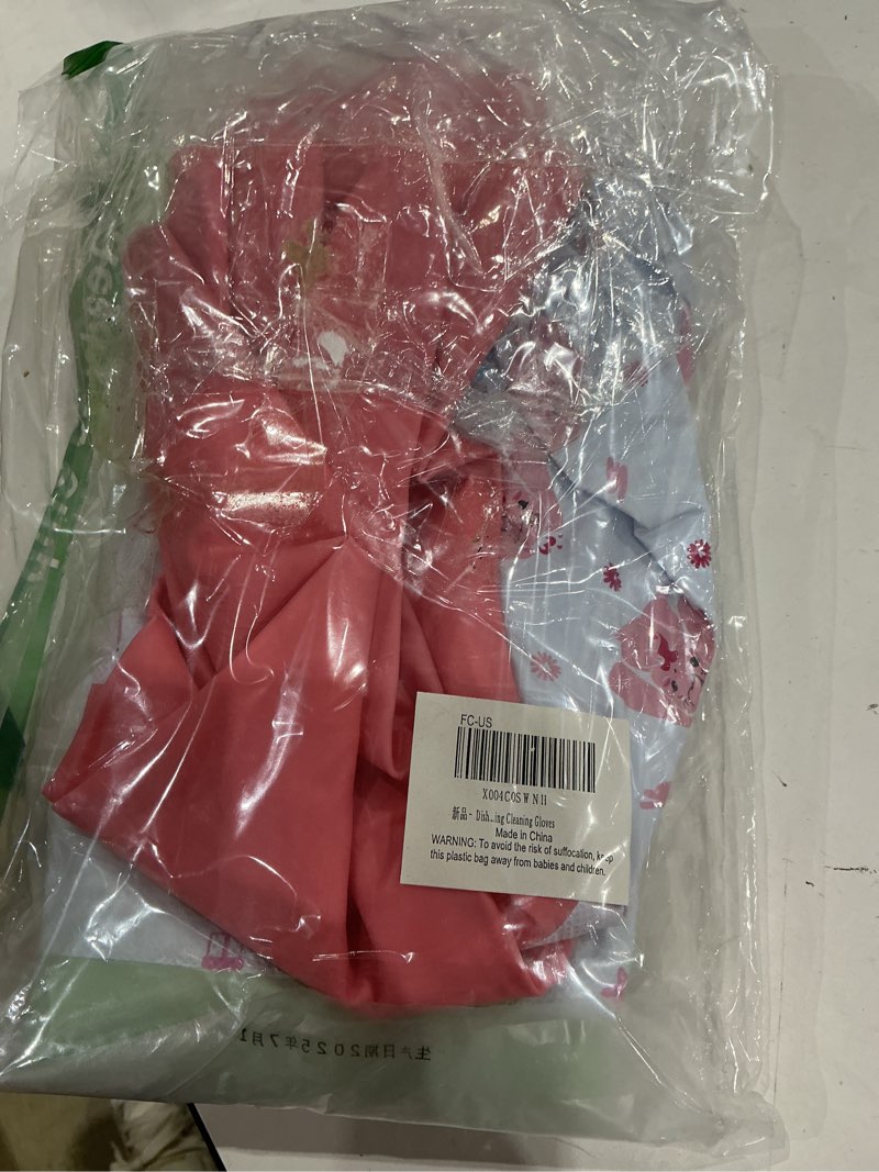 Condition photo showing Good Condition for xjmwxhfc 3pcs reusable dishwashing gloves, waterproof long cuff non-slip household gloves with cotton lined for laundry, cleaning, working, gardening