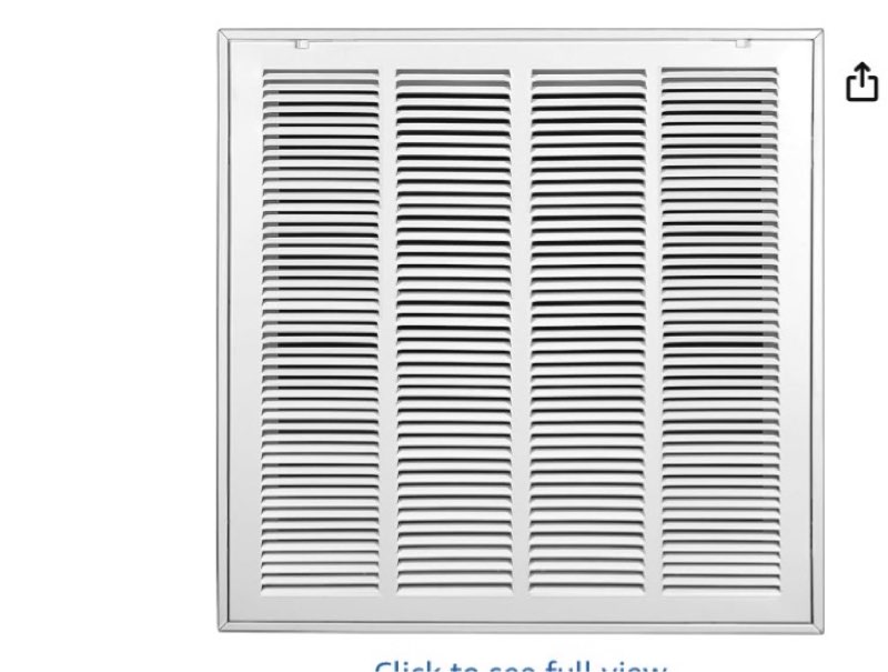 Return Air Filter Grille Fit 20x20 Duct Opening,Steel Air Return Vent Cover Grill,HVAC Vent Covers f