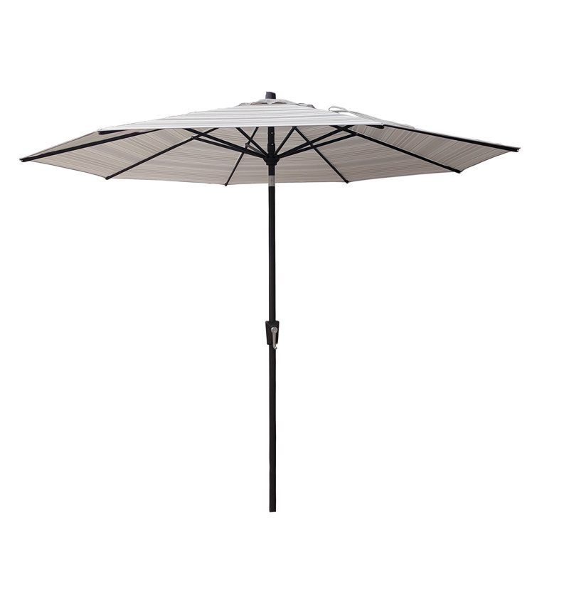 allen + roth 9-ft aluminum tan auto-tilt market patio umbrella in the p
