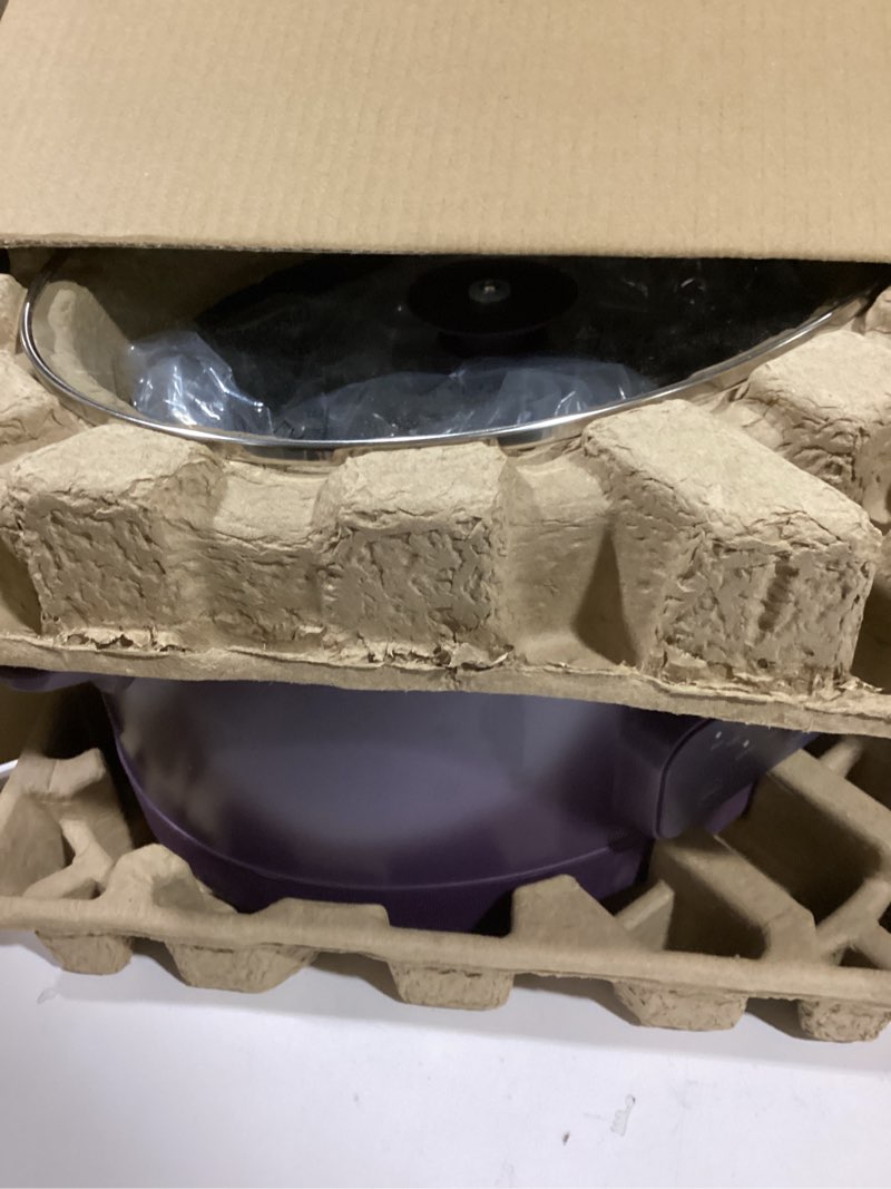 Condition photo showing Good Condition for bella 6.0 Qt Programmable Slow Cooker, Ceramic Nonstick Coating, Adjustable Temperature & Cooking Times, Dishwasher Safe Stoneware Pot & Tempered Glass Lid, Tangle Free Cord Wrap, Plum