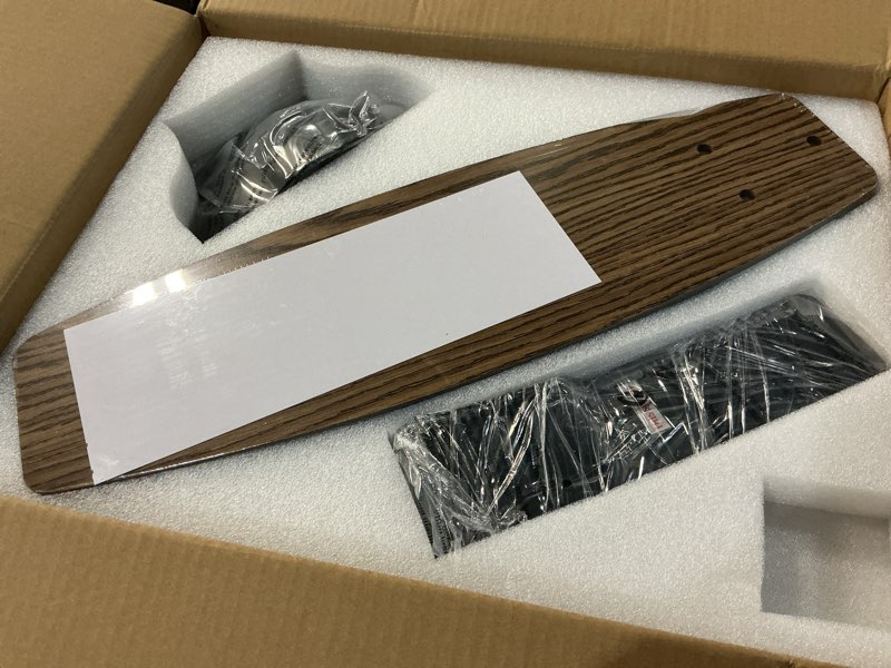 Condition photo showing New/Like New for crystal ceiling fan fandelier with lights-ceiling fans with lights,50" low profile and remote control, flush mount, reversible, dimmable, noiseless, black ceiling fan for bedroom