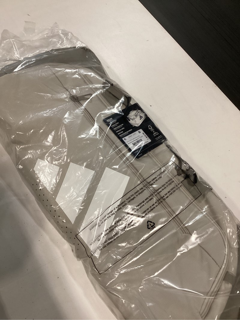 Condition photo showing Good Condition for adidas Defender 5 Duffel Bag – Premium Duffle for Sports, Gym & Travel Medium (59L) Wonder Alumina Grey/Putty Beige