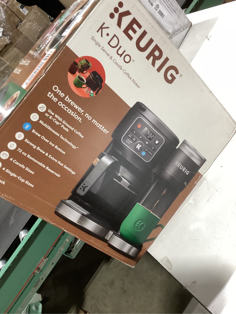 Condition photo showing As Is for keurig k-duo hot & iced single-serve & carafe coffee maker black: electric drip coffee pot, 72 oz capacity