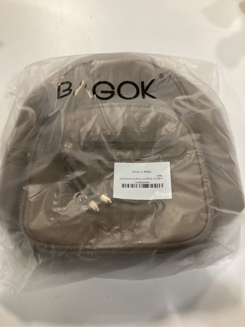 Condition photo showing New/Like New for Mini Leather Backpack Purse for Women, Small Backpack Purse with Cartoon Charm, Cute Fashion Bag for Girls & Teens B-brown