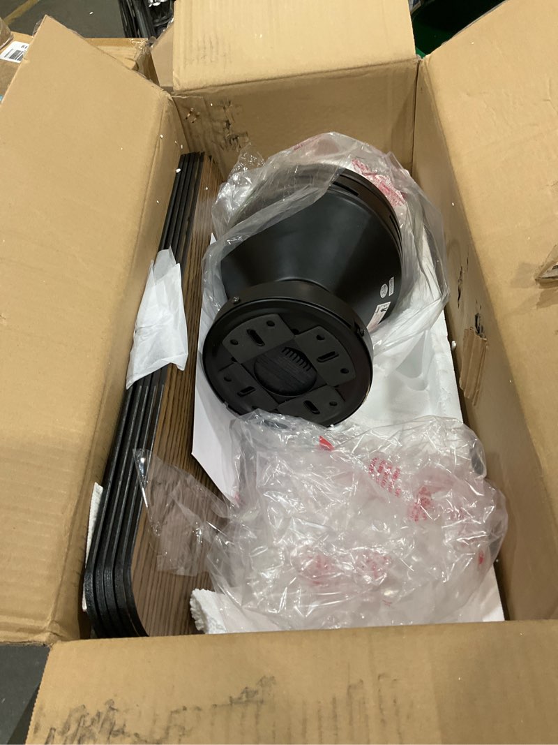 Condition photo showing New/Like New for 52 inch black ceiling fan with light, flush mount and remote control, dimmable 3-color temperature led, 6-speed reversible dc motor, 5-blade modern design for indoor or outdoor black 52 inch
