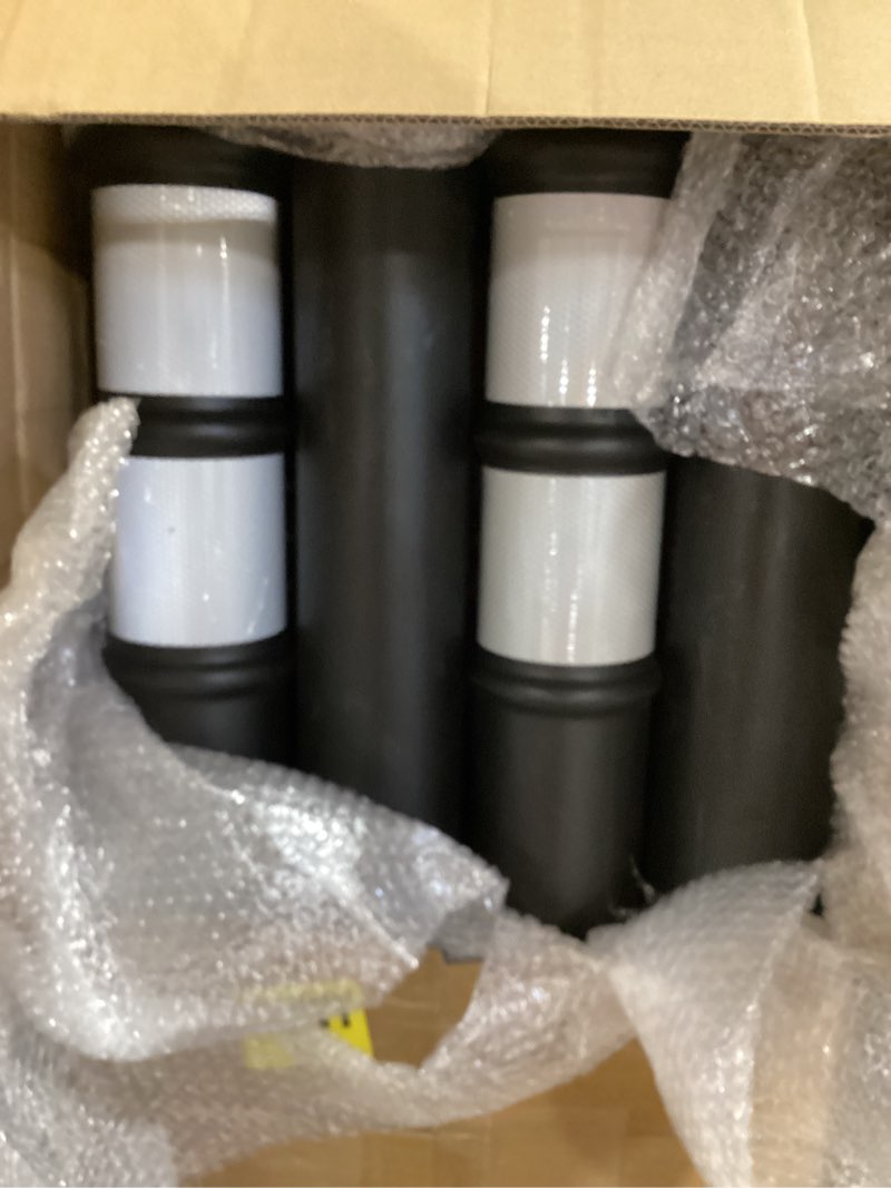 Condition photo showing Good Condition for kanayu 49 inch traffic delineator posts with 8.8 lbs rubber base pe delineator post portable parking pole traffic cone barrier with removable base, reflective band(4 packs,black) black 4