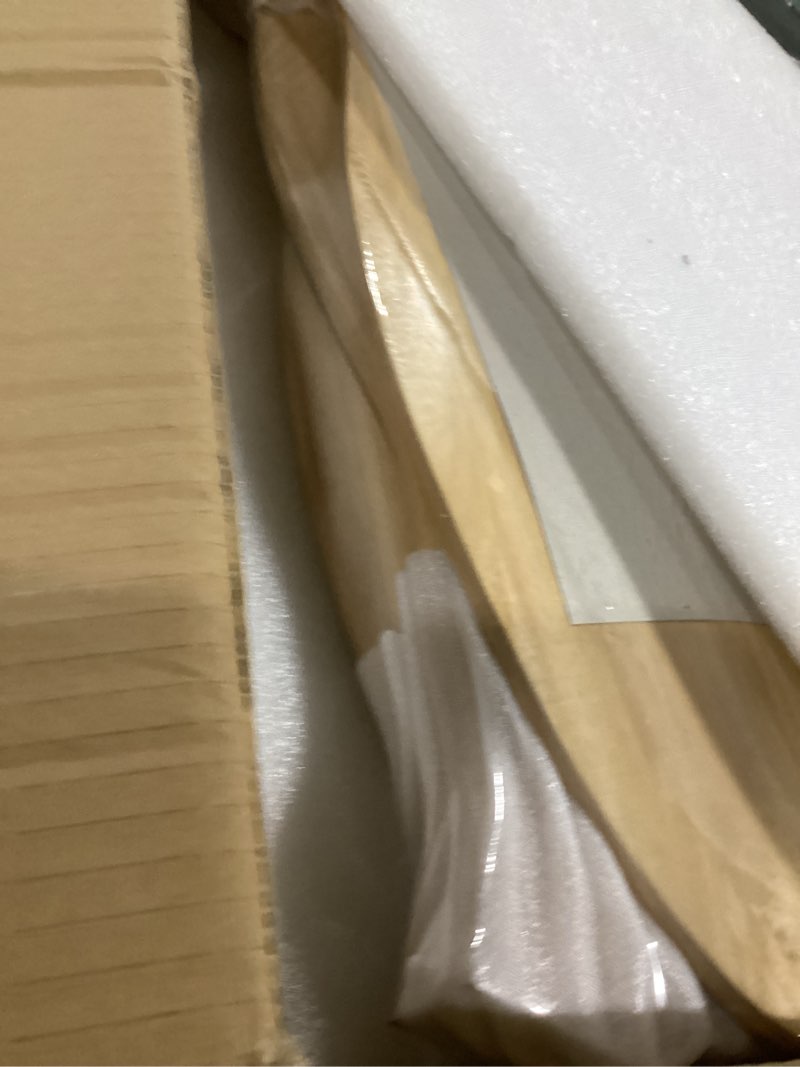 Condition photo showing Good Condition for 52 inch Ceiling Fans with Lights and Remote, 3 Natural Wood Blades, Modern Indoor/Outdoor Ceiling Fan for Living Room Bedroom Farmhouse Patio, 6 Speeds, Dimmable, Noiseless Reversible DC Motor Natural wood ceiling fan - pointed