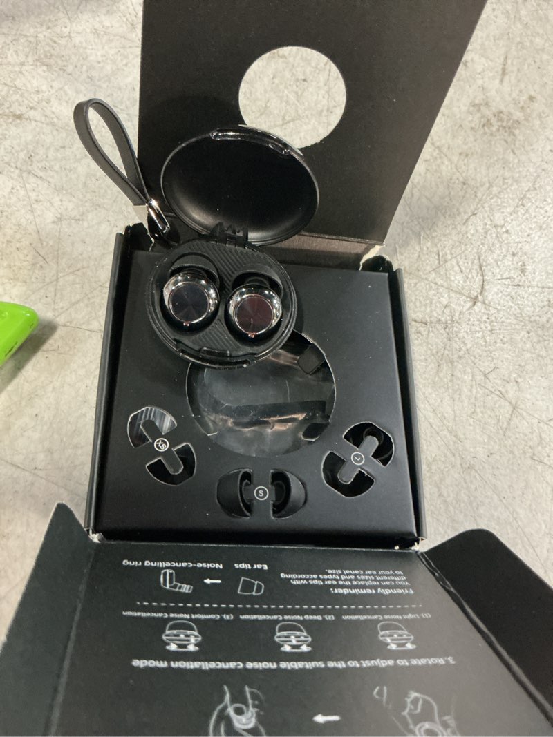 Condition photo showing Good Condition for adjustable ear plugs, 3-mode reusable noise canceling earplugs with 14-35 db snr reduction, flexible silicone for ultimate focus, travel, sleep, concerts & social events jet black