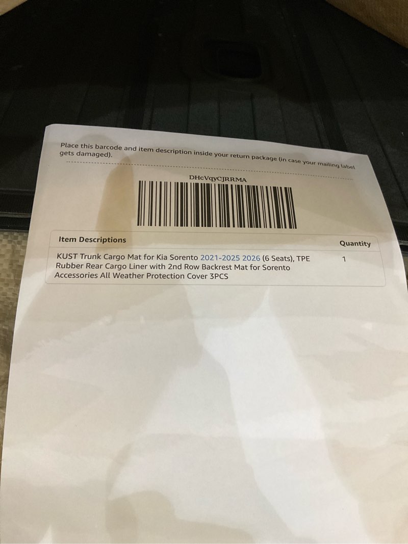 Trunk cargo mat for kia sorento 2021-2025 2026 