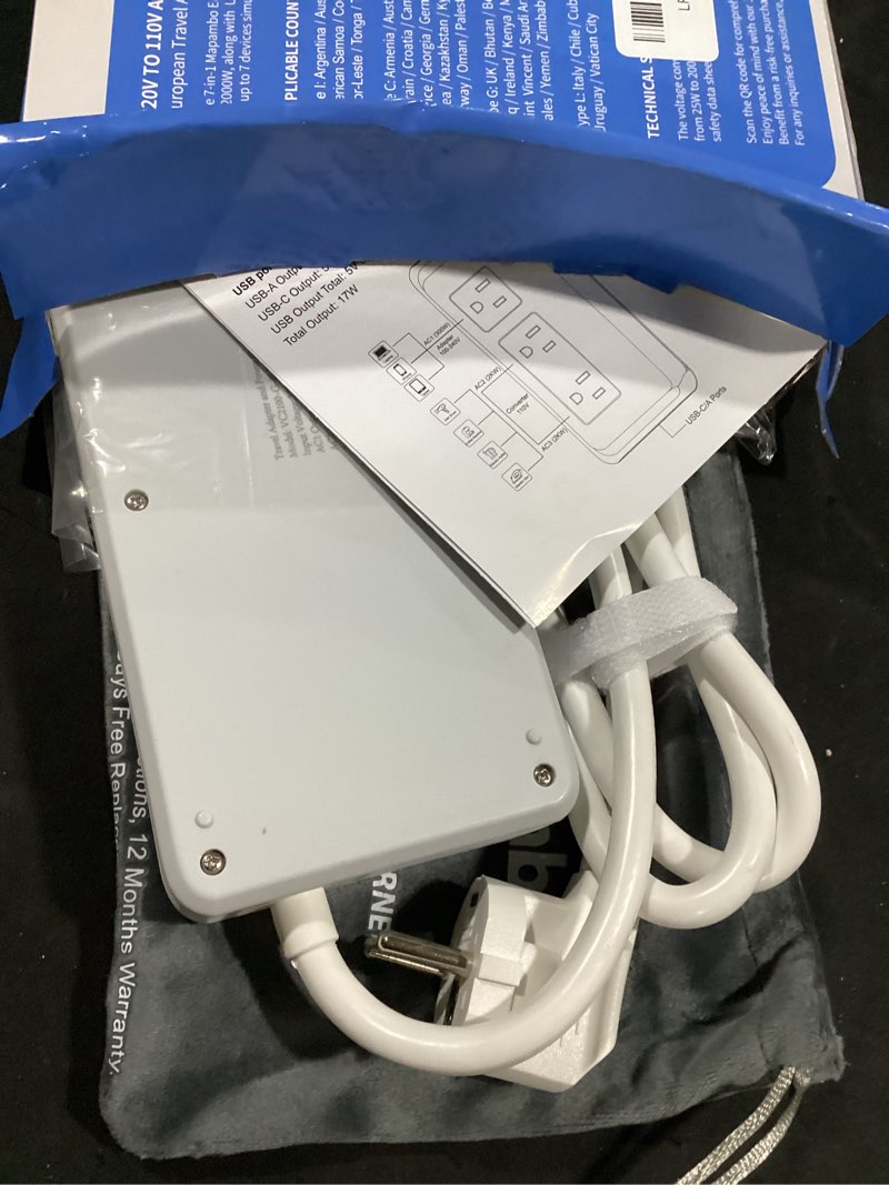 Condition photo showing Good Condition for mapambo 2000w 220v to 110v converter for hair dryer, voltage converter us to europe, converter for european travel with 2 usb-c 2 usb-a, universal travel adapter with type c/g/i/l (gray)