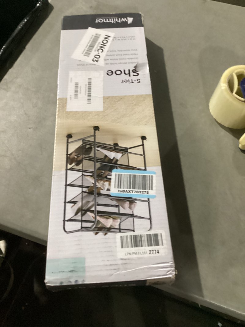 Whitmor 5-Tier Double Sided Shoe Cart, Gunmetal