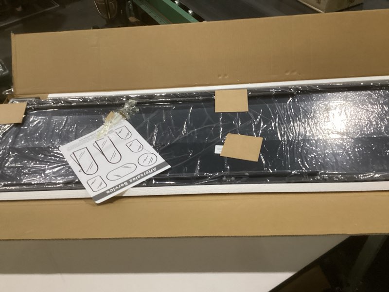 Condition photo showing As Is for delma wall full length mirror,standing mirror full body,large floor for wall door bedroom bathroom living room with aluminium frame(with stand,56x15-black) rect black 56"l x 15"w x 1pcs
