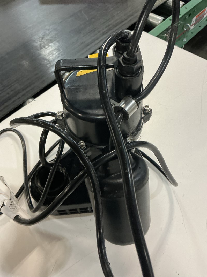Condition photo showing As Is for utilitech 1/3-hp 115 -volt 40-gallon aluminum submersible sump pump
