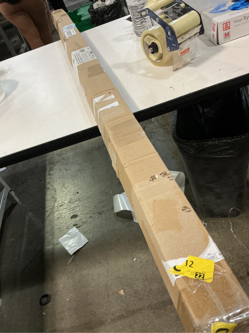 Condition photo showing Good Condition for amazon basics no drill spring tension curtain rod, adjustable 78-108" width, white, classic finial white 78-108" indoor