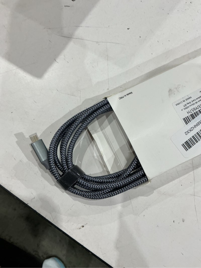 Condition photo showing Good Condition for 4k micro hdmi to hdmi male cable adapter, 4k@60hz hdr nylon braid cord for gopro hero, zfc, rpi, a6000, a6300, camera, video capture card, grey 6ft 6ft grey 1