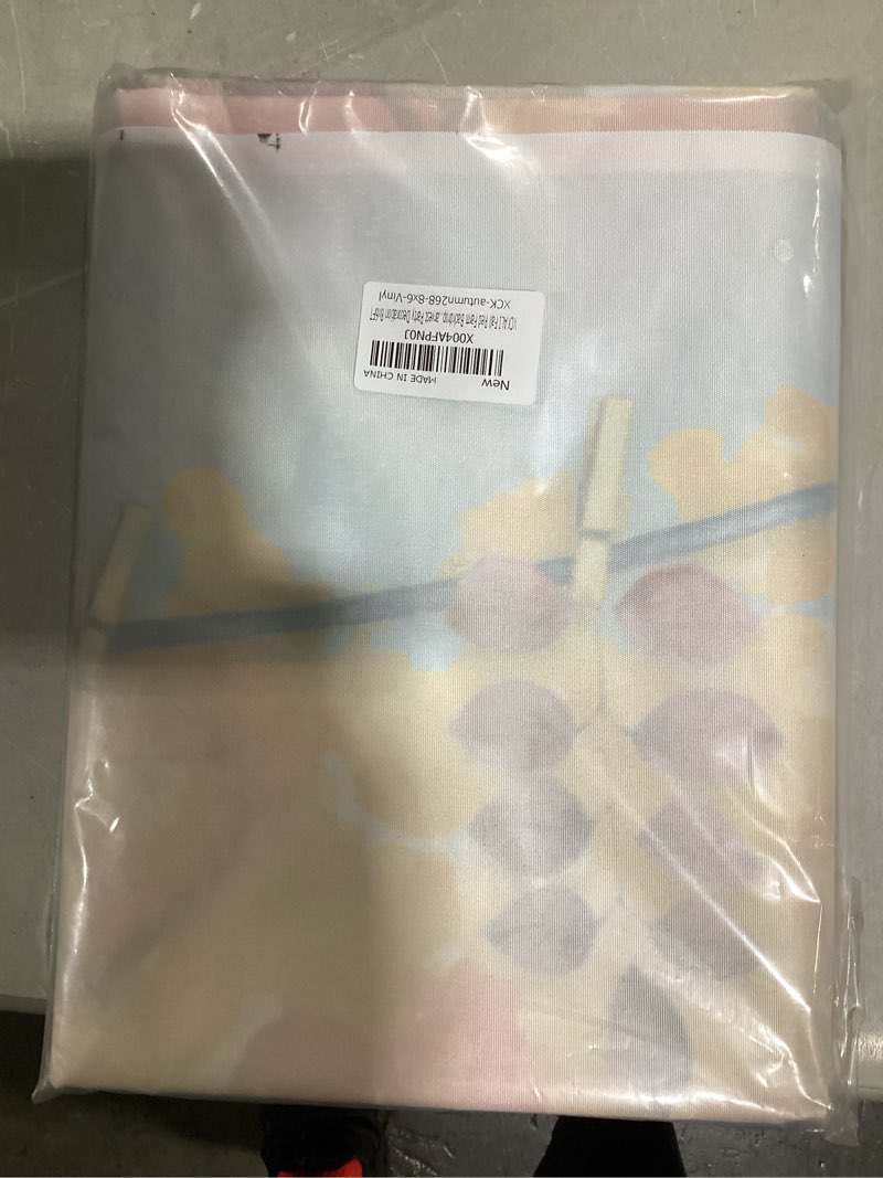 Condition photo showing Good Condition for XCKALI Fall Red Farm Backdrop Watercolor Pumpkin Patch Photography Backdrop Autumn Pumpkin Maple Leaves Harvest Party Decoration 8x6FT