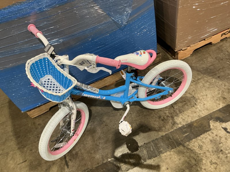 Condition photo showing As Is for joystar angel girls bike 18 inch kids bike with kickstand for 5-9 years old girls,toddler bicycle,blue