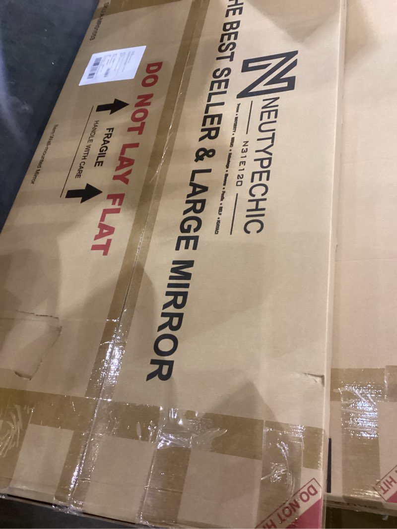 Condition photo showing New/Like New for NeuType 47"x22" Full Length Mirror Aluminum Alloy Frame Dressing Mirror for Bathroom/Bedroom/Living Room/Dining Room/Entry, Wall Mounted or Leaning Against Wall, Silver (No Stand)