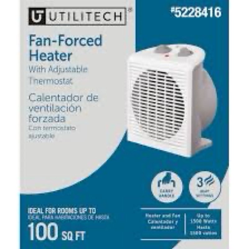 utilitech up to 1500-watt utility fan compact personal indoor space heater