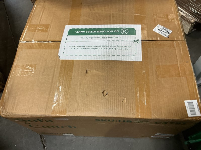 Condition photo showing As Is for Incomplete)HONBAY Modular Sectional Sleeper Sofa Bed, Corduroy Pull Out Couch with Storage Ottoman, U Shaped Se