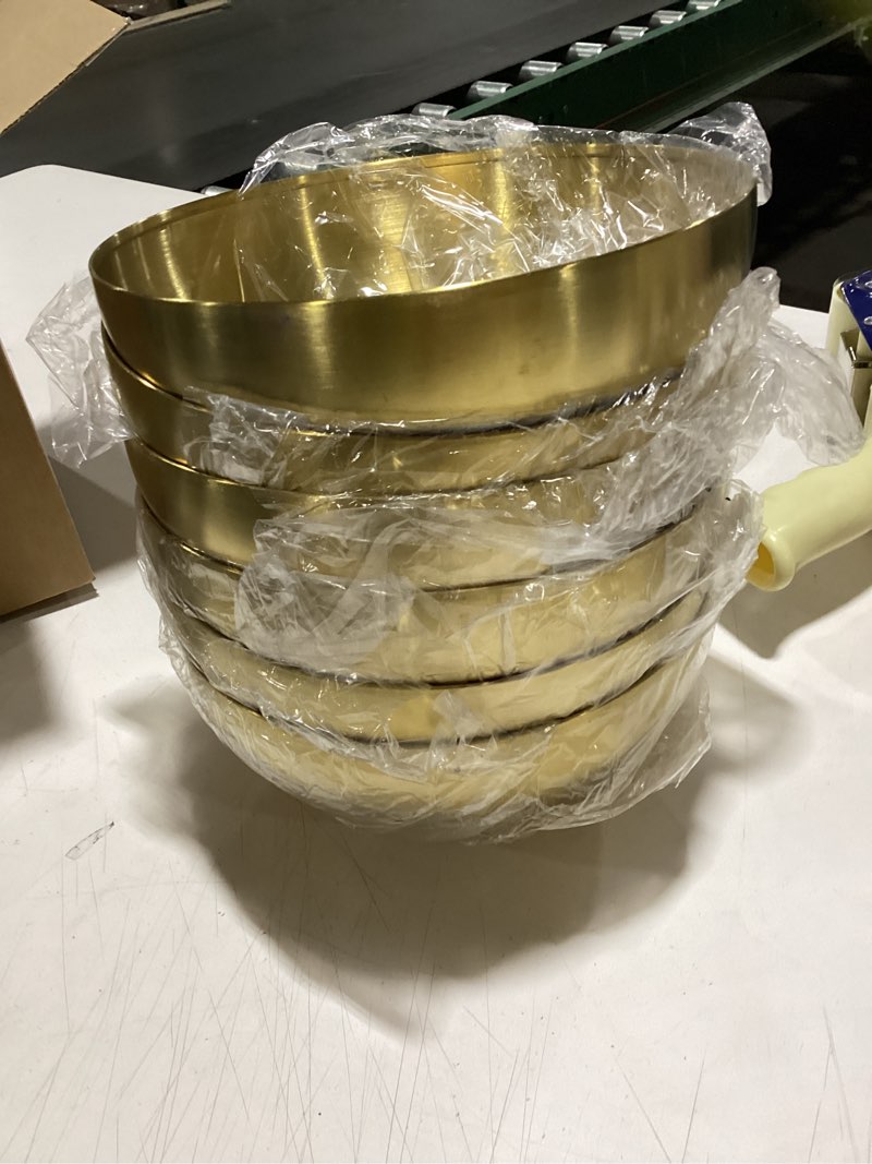 Condition photo showing Good Condition for Nuogo 6 Pcs Stainless Steel Gold Mixing Bowls Gold Esthetician Bowls for Thanksgiving Christmas First Holy Communion Wedding Party Facial Cereal Rice Noddle Fruit Cooking Baking Serving(7.9 Inches)