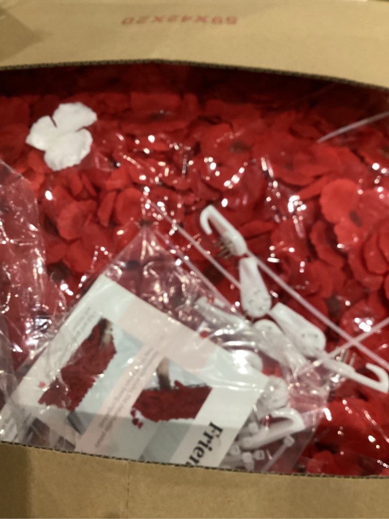 Condition photo showing Good Condition for flower wall panel backdrop: 12 pcs 24 x 16 inch red artificial hydrangea floral panels red 12 pcs