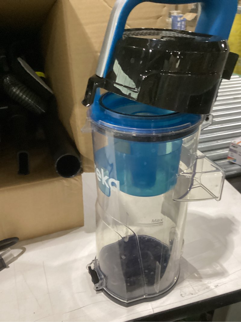Condition photo showing Good Condition for Not tested Eureka NEU10AE5 Powerful Bagless Upright Vacuum Cleaner Carpet and Floor, AirSpeed Ultra-Lightweight Vacuum Cleaner, w/ Replacement Filter, Blue Blue AirSpeed NEU10AE5