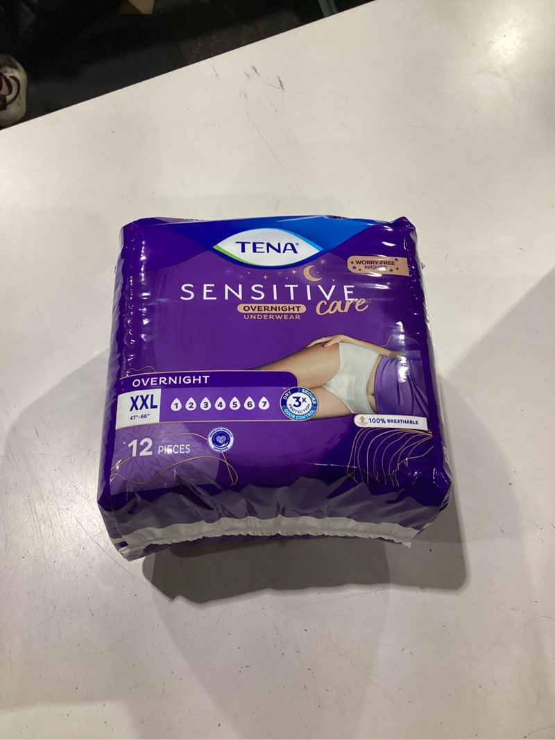 Condition photo showing New/Like New for tena sensitive care incontinence underwear for women - overnight absorbency - xxl - 12ct