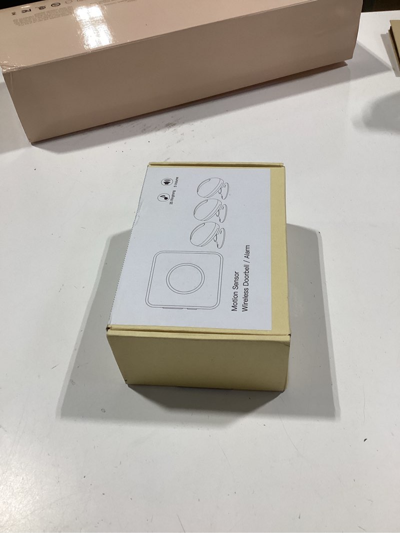 Condition photo showing New/Like New for motion sensor door chime, wireless motion detector alarm indoor, business entry alert bell with buzzer, doorbell for home/garage door/store, usb/battery powered,1 receiver +3 sensors 1 rreceiver 3 sensors