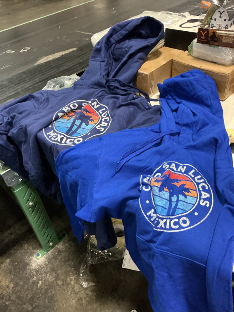 Condition photo showing As Is for cabo san lucas mexico vintage sailboat retro 70s pullover hoodie (size l )