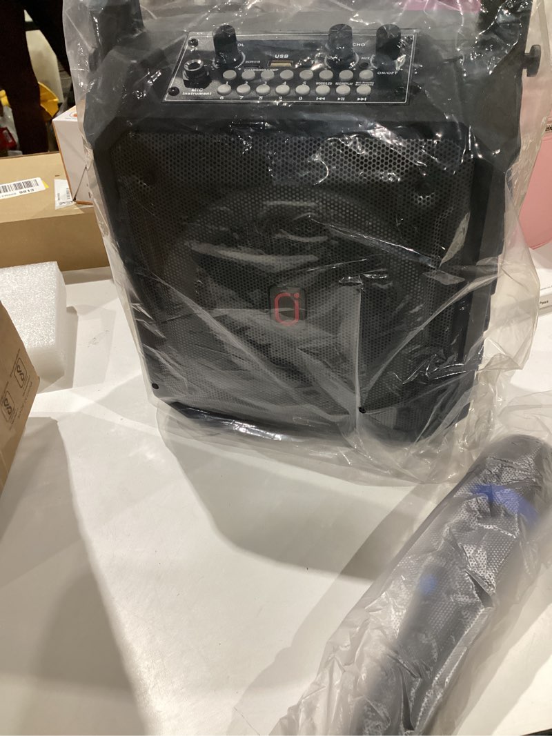 Condition photo showing Good Condition for jyx karaoke machine for adults & kids with 2 wireless microphones, portable bluetooth speaker with led lights, supports usb/tf card/aux for party 30 watt