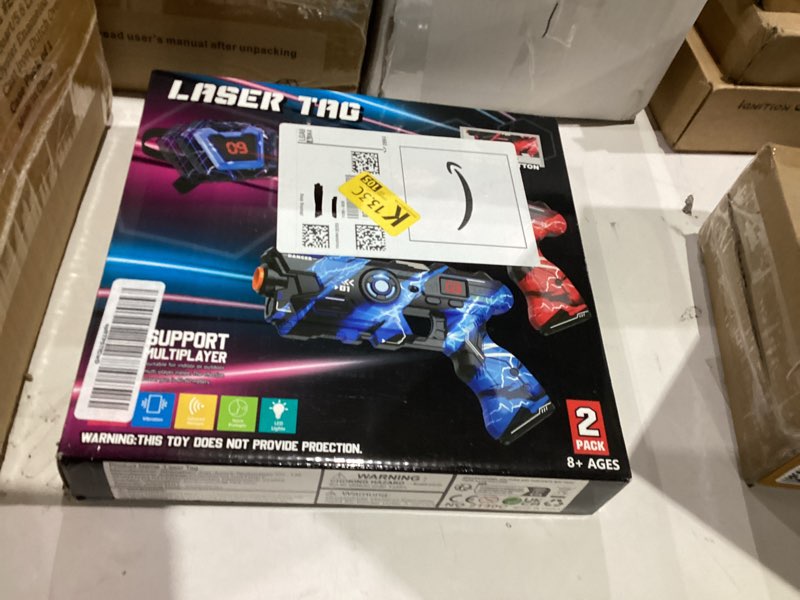 Condition photo showing New/Like New for Laser Tag Guns Set of 2 with Digital LED Score Display Vests Laser Tag Inoor Outdoor Toys for Kids Ages 8 9 10 11 12+ Boys Girls Children Teens Adults Birthday Gifts Toys Christmas Blue/Red