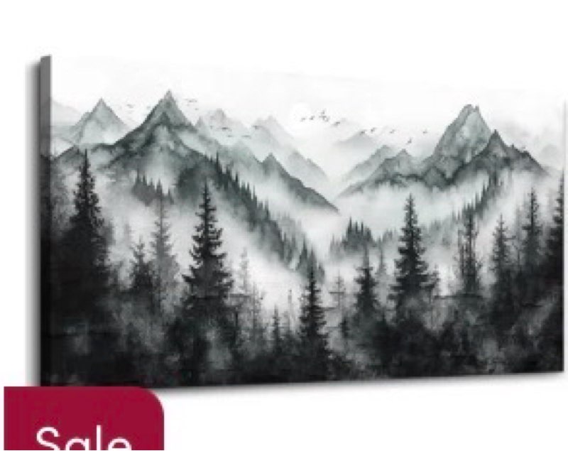 canvas wall art decor art work for wall decor large black and white wall art mountain landscape wall