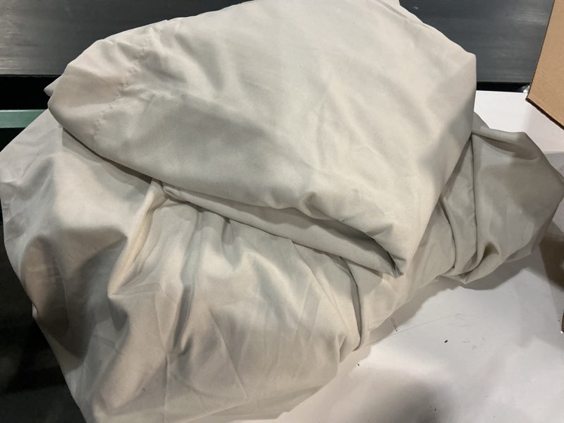 Condition photo showing As Is for Duvet Cover King Size Set - Extra Soft King Size Duvet Cover 104 x 90 with 2 Pillow Shams - Hotel Luxury, Easy Care and Fade Free with Zipper Closures & Ties - Comfy, Breathable Bedding Set (Khaki) King 16 - Khaki (No Comforter)