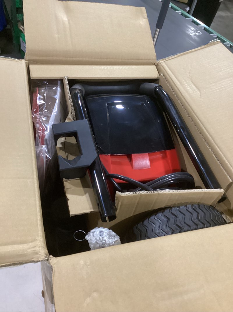 Condition photo showing Good Condition for electric pressure washer, 2800 psi max, 2.0 gpm, 8" wheels, 5 spray tips and 1.5l foam tank, for patio, car, driveway, fence & home cleaning