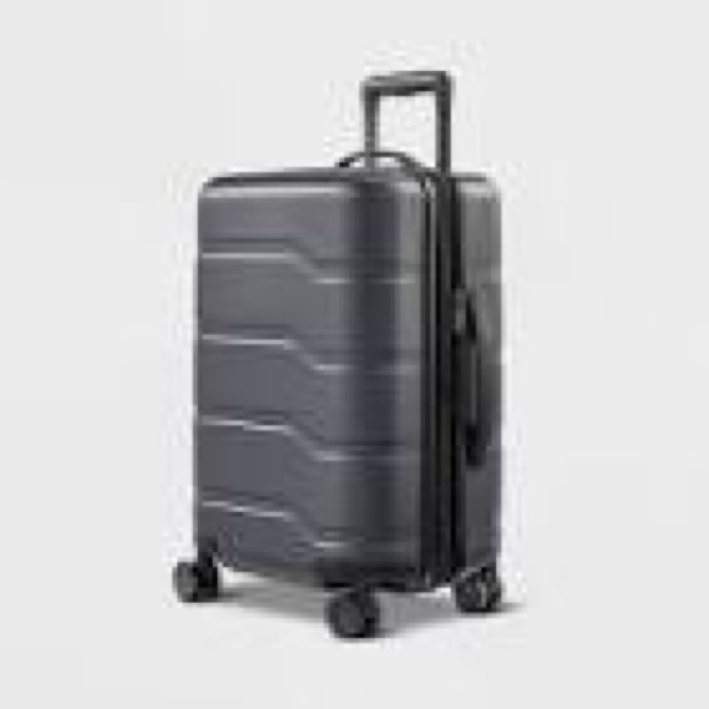 carry on spinner wheels suitcase gray - open story large