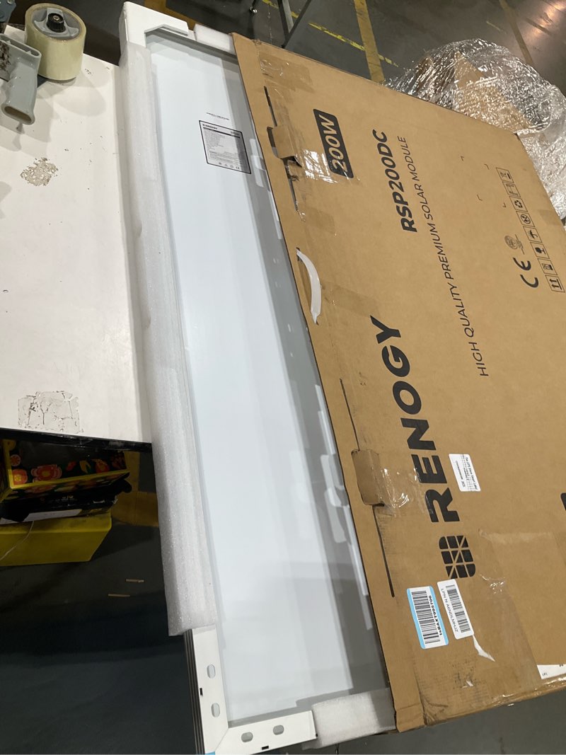 Condition photo showing Good Condition for renogy solar panels 200 watt n-type, 200w solar panel 16bb 25% high-efficiency solar cell for 12v/24v systems,pv module power charger for class b van rv marine cabin roof home farm 200 w n-type solar panel