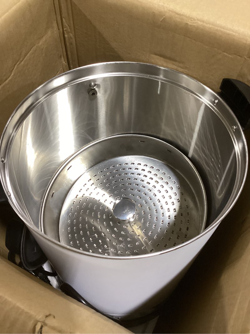 Condition photo showing As Is for GarveeHome 100 Cups Coffee Urn,14 L/3.8 gal Double Wall Commerical Coffee Maker for Buffet Catering Wedding Gathering,Large Capacity Hot Coffee Dispenser,Stainless Steel Hot Water Urn White 14L/100 Cups