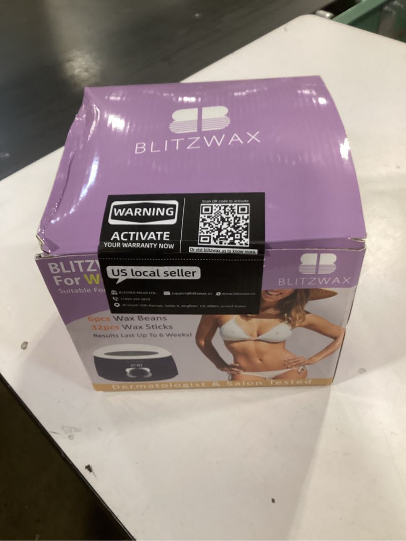 Condition photo showing New/Like New for BLITZWAX Brazilian and Bikini Waxing Kit for Women, Hard Wax Warmer for Face, Legs and Body, At Home Hair Removal Kit, Beginner Friendly, Quick Heating, Pink and Blue Gradient Color Pink-Blue