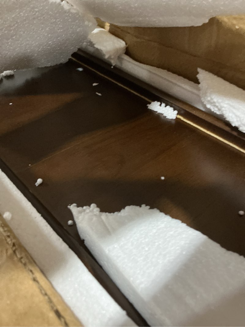 Condition photo showing Good Condition for huolewa narrow nightstand with 2 drawers - solid wood narrow side table with open shelf for small spaces, couch, bedroom, living, office - small bedside table, end tables (walnut, 7.87 inch) walnut 7.87"w x 15.6"d x 19.9"h